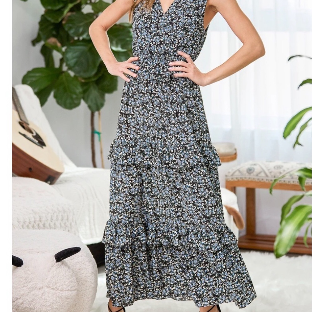 Lulus Floral Tier Maxi Dress